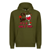 Army Green oh sip it's a girl's trip Premium Hoodie - MaliasSmallBusiness