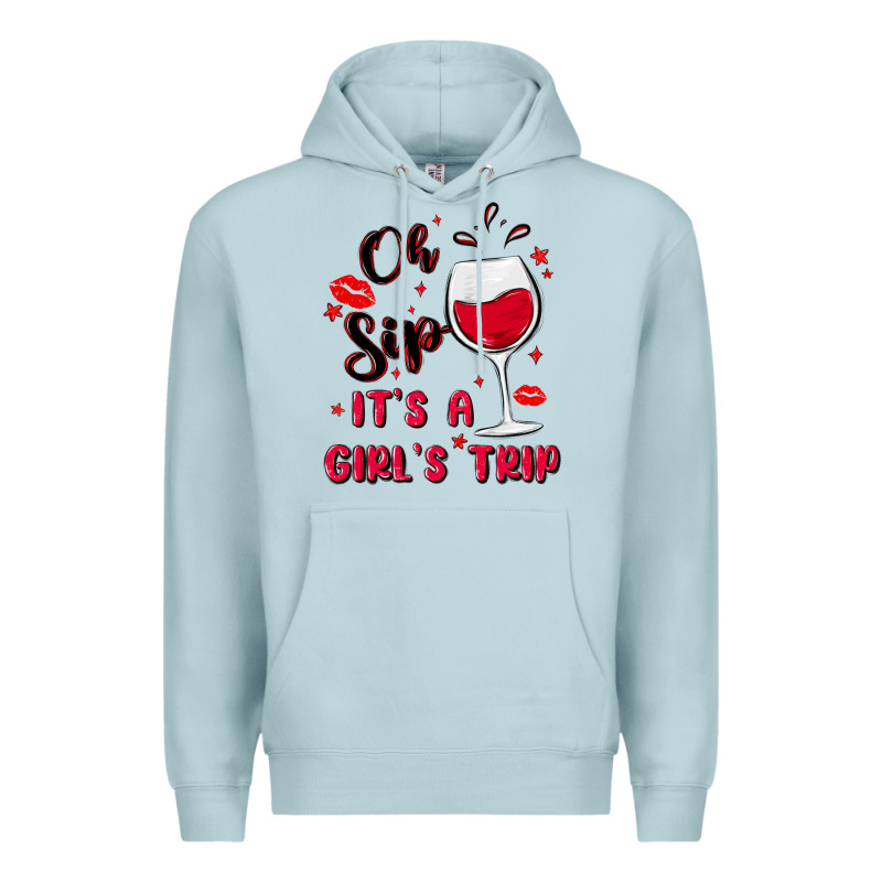 Oh Sip It's A Girl's Trip Premium Hoodie by MaliasSmallBusiness | Teevron
