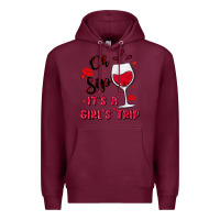 Burgundy oh sip it's a girl's trip Premium Hoodie - MaliasSmallBusiness
