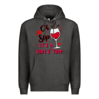 Charcoal Heather oh sip it's a girl's trip Premium Hoodie - MaliasSmallBusiness