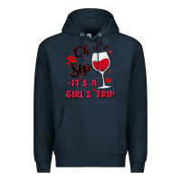 Navy oh sip it's a girl's trip Premium Hoodie - MaliasSmallBusiness