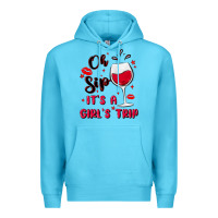 Ocean Blue oh sip it's a girl's trip Premium Hoodie - MaliasSmallBusiness