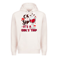Pale Pink oh sip it's a girl's trip Premium Hoodie - MaliasSmallBusiness