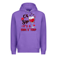 Purple oh sip it's a girl's trip Premium Hoodie - MaliasSmallBusiness