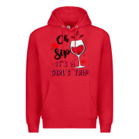Red oh sip it's a girl's trip Premium Hoodie - MaliasSmallBusiness