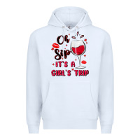 White oh sip it's a girl's trip Premium Hoodie - MaliasSmallBusiness