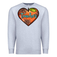 Heather Grey teacher heart Premium Sweatshirt - JahusDesignShop
