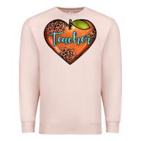 Pale Pink teacher heart Premium Sweatshirt - JahusDesignShop