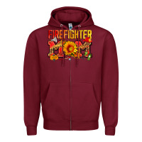 Burgundy firefighter mom Zipper Hoodie - Zillion Design Studio