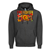 Charcoal Heather firefighter mom Zipper Hoodie - Zillion Design Studio