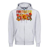 Heather Grey firefighter mom Zipper Hoodie - Zillion Design Studio