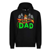 Black racing dad with racing  equipment Premium Hoodie - AdoDesignShop