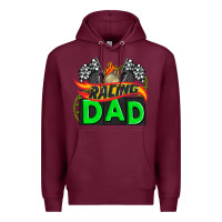 Burgundy racing dad with racing  equipment Premium Hoodie - AdoDesignShop