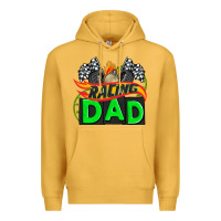 Mustard racing dad with racing  equipment Premium Hoodie - AdoDesignShop