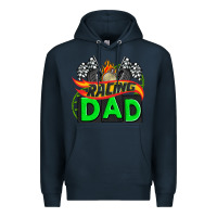 Navy racing dad with racing  equipment Premium Hoodie - AdoDesignShop