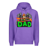 Purple racing dad with racing  equipment Premium Hoodie - AdoDesignShop