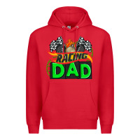 Red racing dad with racing  equipment Premium Hoodie - AdoDesignShop