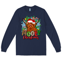 Navy mooey christmas Long Sleeve Tee - Zillion Design Studio