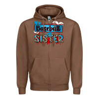 Chestnut baseball sister with leopard Zipper Hoodie - Zillion Design Studio