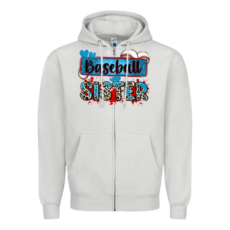 Baseball Sister With Leopard Zipper Hoodie by Zillion Design Studio | Teevron
