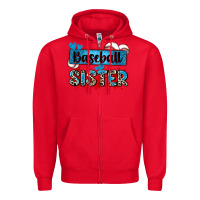 Red baseball sister with leopard Zipper Hoodie - Zillion Design Studio