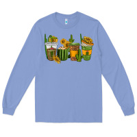 Colony Blue cactus coffee cups Long Sleeve Tee - texasbilliewilder