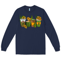 Navy cactus coffee cups Long Sleeve Tee - texasbilliewilder
