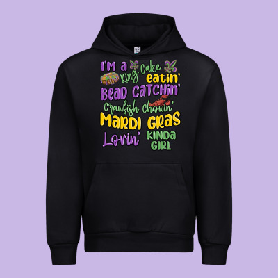 I'm A King Cake Eatin' Mardi Gras Lovin' Kinda Gir Urban Hoodie Designed By Maliassmallbusiness