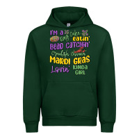 Forest Green i'm a king cake eatin' mardi gras lovin' kinda gir Urban Hoodie - MaliasSmallBusiness