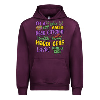 Mauve Wine i'm a king cake eatin' mardi gras lovin' kinda gir Urban Hoodie - MaliasSmallBusiness