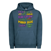 Pigment Midnight Navy i'm a king cake eatin' mardi gras lovin' kinda gir Urban Hoodie - MaliasSmallBusiness