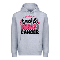 Heather Grey tackle breast cancer Premium Hoodie - MaliasSmallBusiness