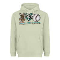 Matcha peace love baseball Heavyweight Hoodie - CowhideDigitalArt
