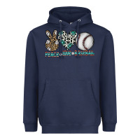 Navy peace love baseball Heavyweight Hoodie - CowhideDigitalArt
