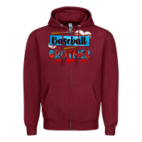 Burgundy baseball brother Zipper Hoodie - Zillion Design Studio