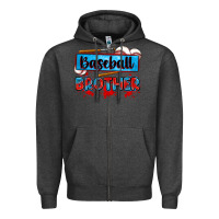 Charcoal Heather baseball brother Zipper Hoodie - Zillion Design Studio