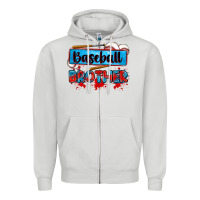 Dove Grey baseball brother Zipper Hoodie - Zillion Design Studio