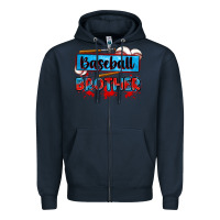 Navy baseball brother Zipper Hoodie - Zillion Design Studio