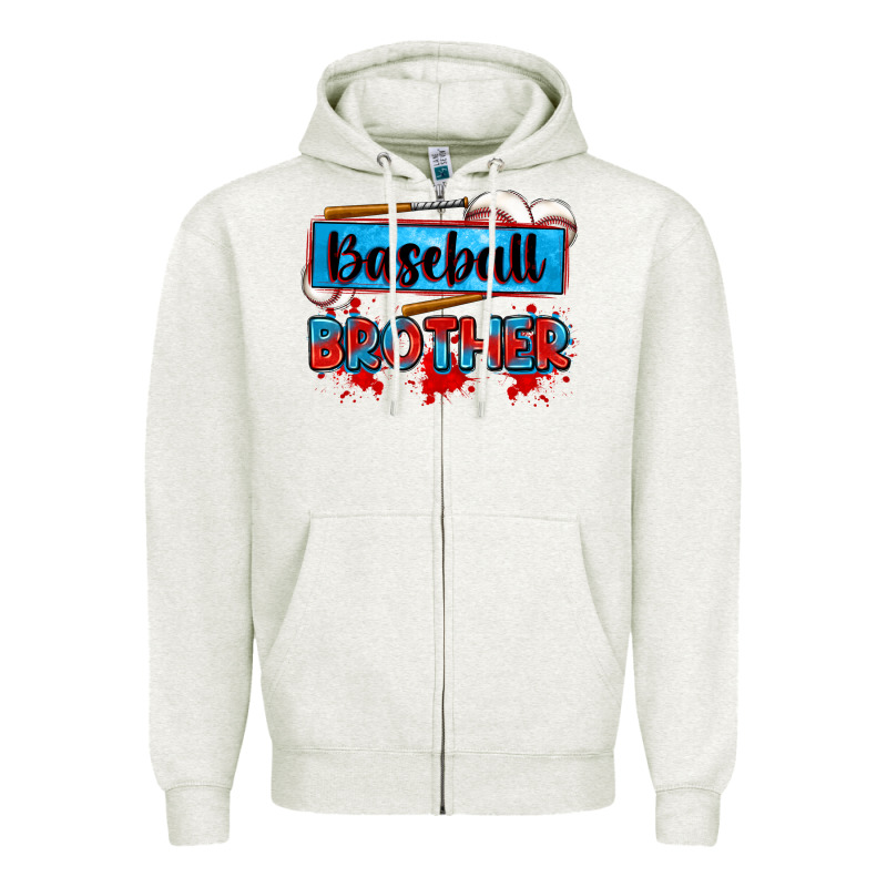 Baseball Brother Zipper Hoodie by Zillion Design Studio | Teevron