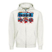 Oatmeal Heather baseball brother Zipper Hoodie - Zillion Design Studio