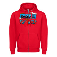 Red baseball brother Zipper Hoodie - Zillion Design Studio