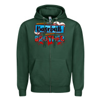 Sports Green baseball brother Zipper Hoodie - Zillion Design Studio