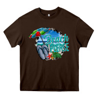 Chocolate Brown beach please Heavy Core Tee - CowhideDigitalArt