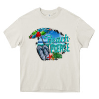 Cream beach please Heavy Core Tee - CowhideDigitalArt