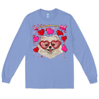 Colony Blue Valentine's day white pomeranian Long Sleeve Tee - RanaPortraitStore