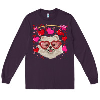 Plum Valentine's day white pomeranian Long Sleeve Tee - RanaPortraitStore