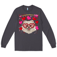 Valentine's Day White Pomeranian Long Sleeve Tee | Teevron