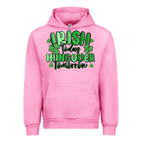 Fuchsia Pink irish today hungover tomorrow Urban Hoodie - MaliasSmallBusiness