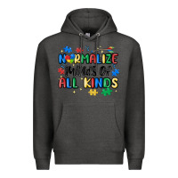 Charcoal Heather normalize minds of all kinds Premium Hoodie - MaliasSmallBusiness