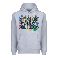 Heather Grey normalize minds of all kinds Premium Hoodie - MaliasSmallBusiness